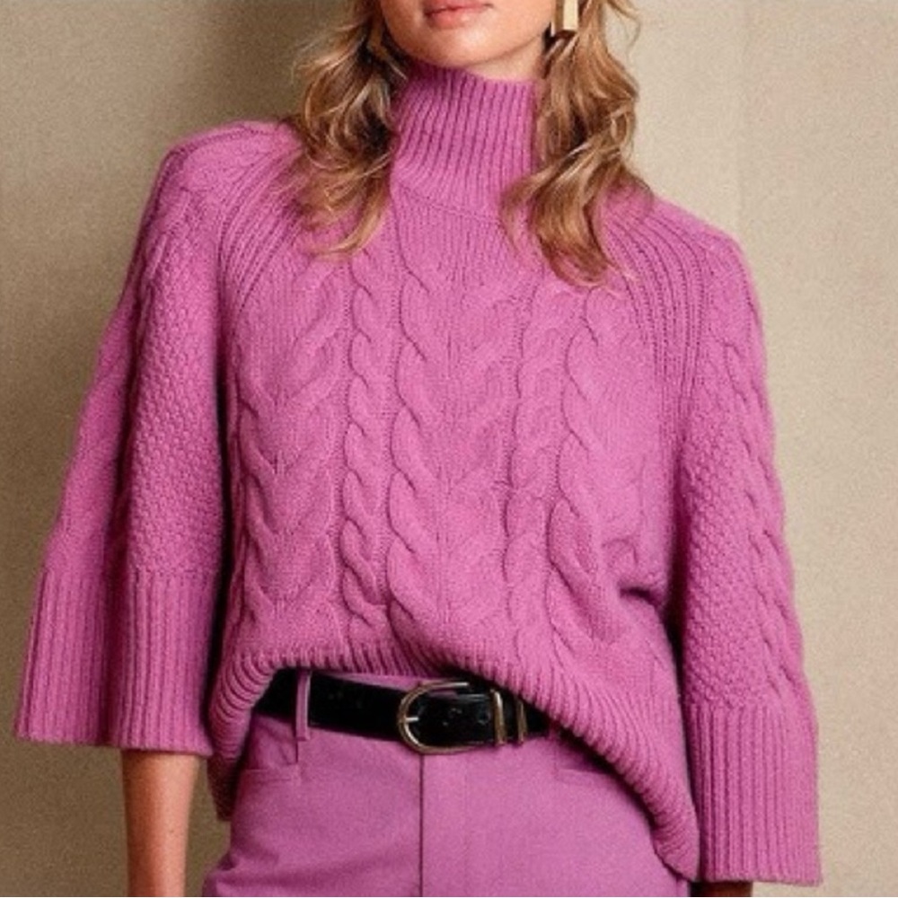 Banana Republic Pink Cable Knit Sweater